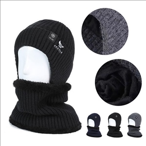 Winter Fleece-Lined Thickened Windproof Cycling Neckerchief Knit Hat